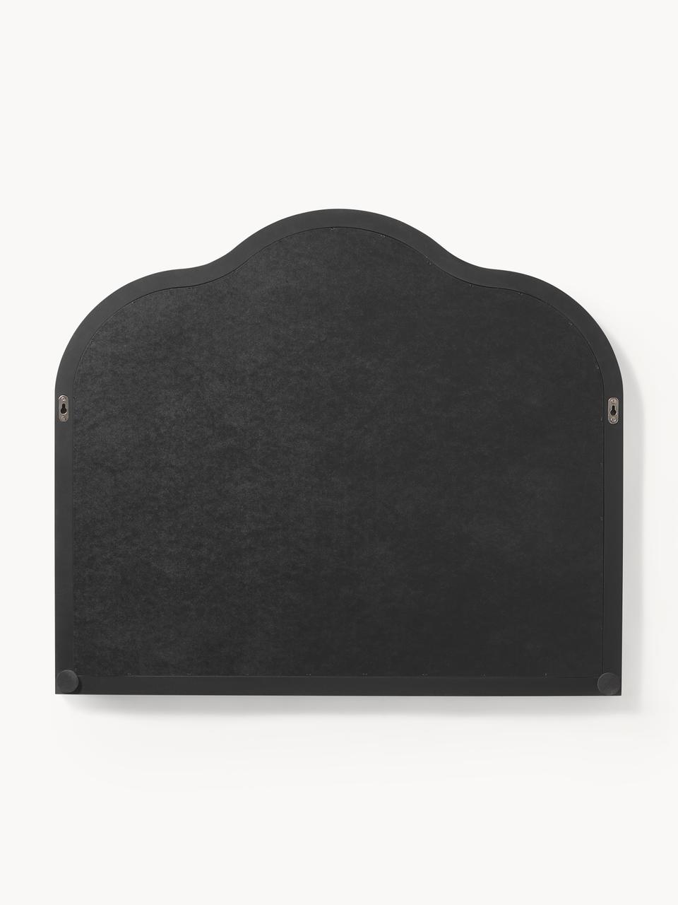 Baroko stiliaus sieninio veidrodžio Muriel juodas rėmas, MDF galinė pusė, centrinė kompozicija.